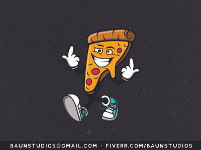 Pizza Humanoid Illustration adobe illustrator branding cartoon cartoon character cartoons character design illustration monoline pizza pizza logo vector