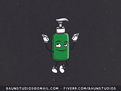 Green Soap Bottle on Training adobe illustrator bottle cartoon design graphic green mascot mascot character soap soaps vector