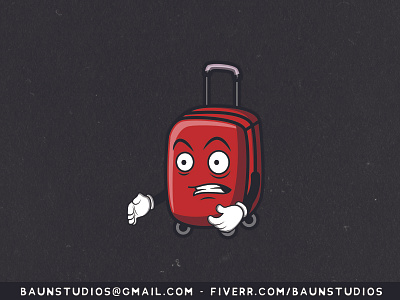 Shocked Suitcase Cartoon adobe illustrator cartoon cartoons character characters design illustration shocked suitcase vector