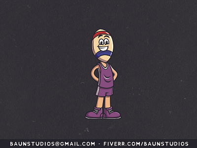 Rugby Ball Cartoon Character