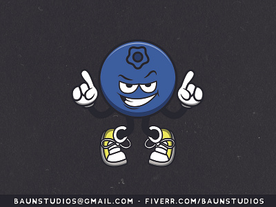 Blueberry Points Up Cartoon Illustration adobe illustrator blueberry cartoon cartoons character characters design logo vector