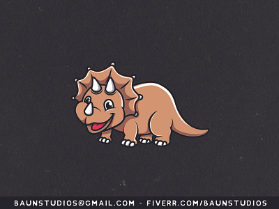 Triceratops Cartoon Illustration