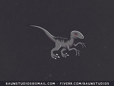 Velociraptor Dino Cartoon Illustration