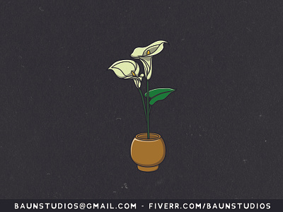 Calla Lily Floral Cartoon Illustration