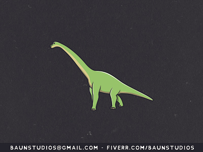 Brachiosaurus Dino Cartoon Illustration
