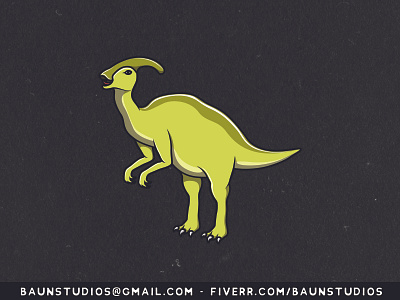 Parasaurolophus Dino Cartoon Illustration