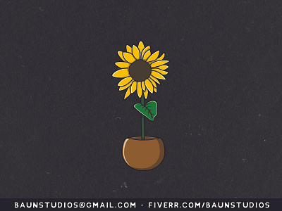 Sunflower Floral Cartoon Illustration adobe illustrator cartoon character design floral flower illustration logo vector