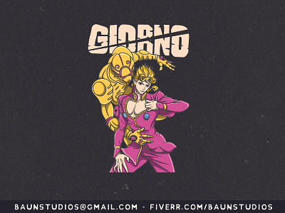 JoJo's Bizarre Adventure: Giorno Giovanna adobe illustrator anime bizarre adventure design giorno giorno giovanna giovanna giorno jojo jojo bizarre adventure vector