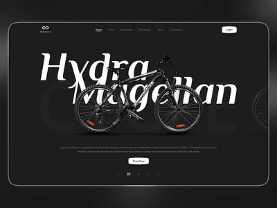 Bicycle Landing Page bicycle cycle dark dark ui e commerce landing page landing page design shopping ui web web design