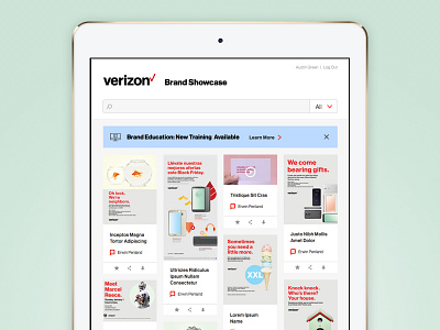 Verizon Brand Showcase - Home app identity ipad logo rebranding website