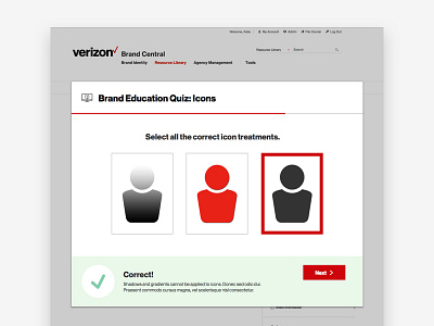 Brand Education - Quiz brand brand identity branding education icons popup quiz verizon website