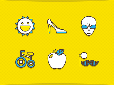 Butter Icons alien apple bicycle butter icons shoe stash sun