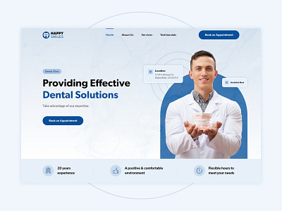 Website design for a dental clinic! 3d branding design graphic design header illustration layout logo minimal ui ux website concept