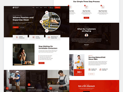 Clear design for electrical experts! branding clear consice creative design electrical experts header illustration layout logo minimal ui ux website concept