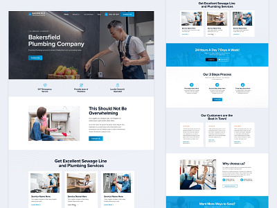 A masterful design for a Plumbing Company! branding design header illustration layout logo minimal ui ux website concept