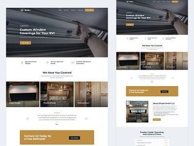 A sweet website design for a custom RV shade company! branding custom design header illustration layout logo minimal rv shades sweet ui ux website concept