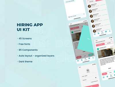 Hiring UI Kit for Figma And XD on UI8 android app animation auto layout illustration social media ui kit ui8