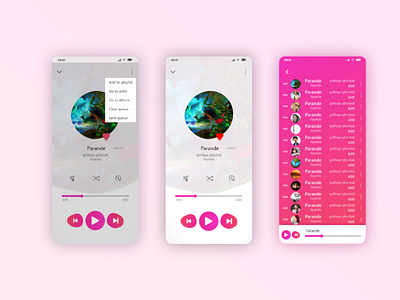 music app music ui red pink mp3