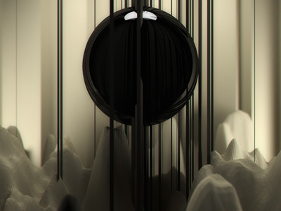 Dusk Drops 3d album art generative processing render sunflow