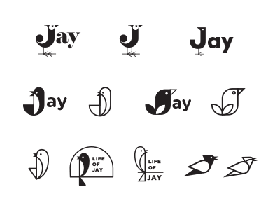 Jay (animated gif) 60s bird color icon illustration logo marketing mid century retro shape vintage