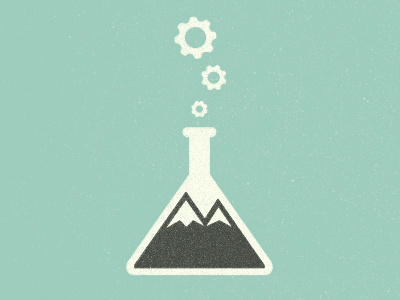 Science + Nature type texture color vintage design logo illustration green mountain science