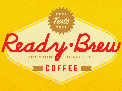 Ready Brew can coffee color conceptual design graphic icon label logo old paper texture vintage vintage label
