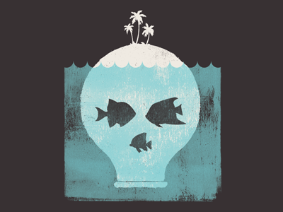 Skull Island black concept fish fossil graphic illustration island logo ocean skull tee texture trees tshirt vintage white