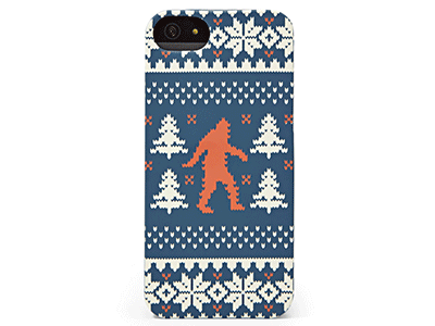 Fair Isle Life vintage color logo illustration icon retro shape fair isle sasquatch bigfoot holidays iphone