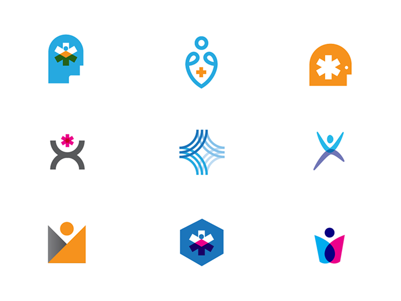 Icons vintage home vintage color health texture design logo helping head icon