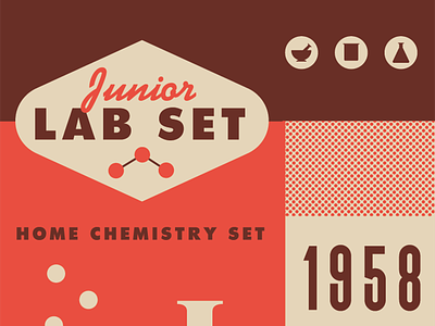 Lab Set 60s chemistry color design icon lab logo science texture vintage