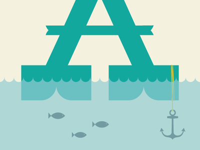 A Is For Anchor a alphabet anchor design illustration letter vintage