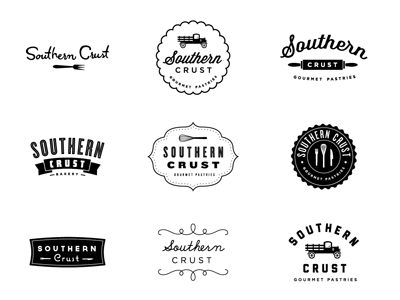 Southern Crust bakery color icon identity logo mark pastries pies vintage yummy