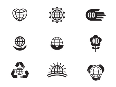 Earth day logo options