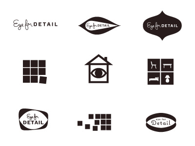 Eye For Detail Options black icon illustration logo organize retro shape vintage white