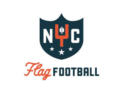 NYC Flag Football 2 flag football identity logo mark nyc shield sports type