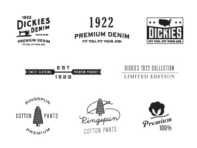 Dickies Marks 2 apparel color denim design dickies distressed icon illustration logo retro swing tag tag texture vintage work wear