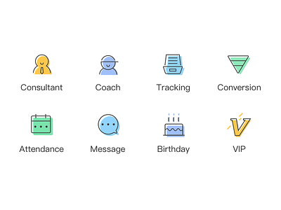 Icons for CRM system coach crm icon