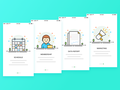 Guide page app data guide illustration marketing membership schedule