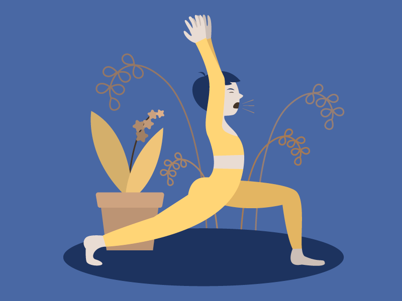 Yoga Warrior Pose by Olga Borisova on Dribbble