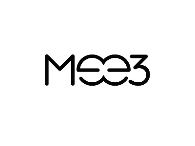 Mee3 - Final Logo black and white bold clean logo me optical illusion simple strategy test three