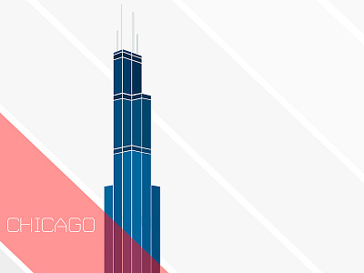 Chicago building chicago city minimalistic vector willis tower