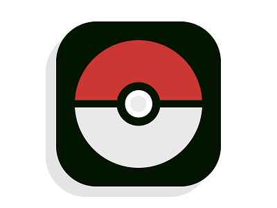 Poke black icon minimalist pokeball pokemon red round vector