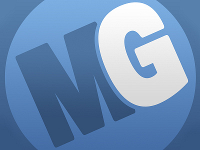 MG Logo blue letters logo mg round white