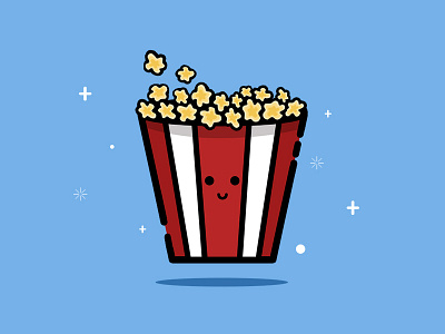 Popcorn blue food illustration movies popcorn red snack vector white