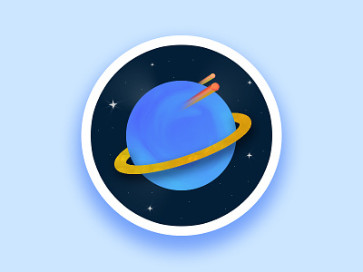 Blue Planet draw icon planet rebound space stars vector