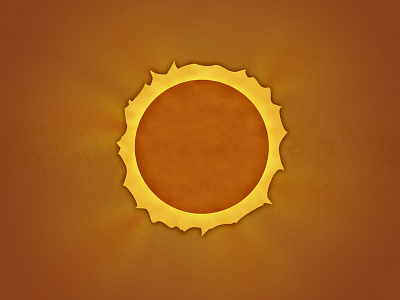 Sun draw illustration.textured orange sun yellow