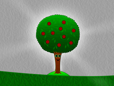 Happy Tree apples green illustration photoshop shine texture tree