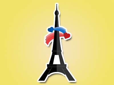 Love in Paris eiffel france love minimalistic paris rebound simple sticker tower