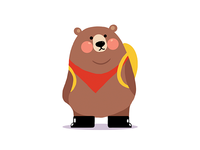 A lonely bear bear character set illustration