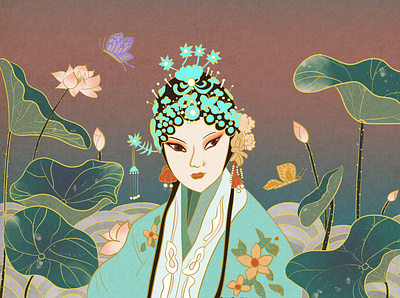 Chinese Opera Heroine chinese opera faces heroine illustration